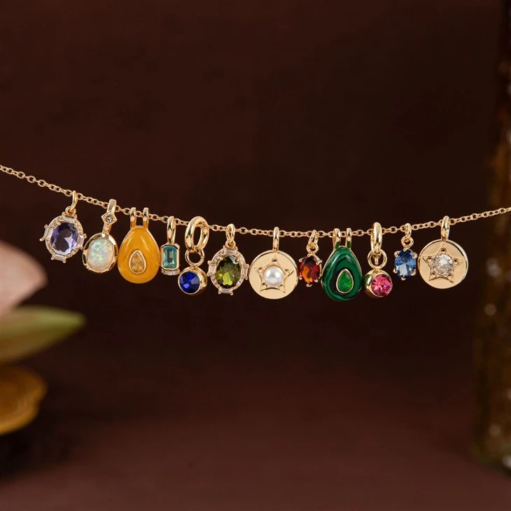 Birthstone Charm Necklace For Mom factory