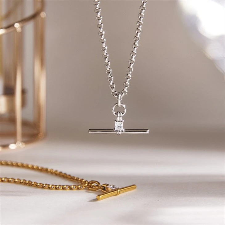 CZ T Bar Necklace high quality