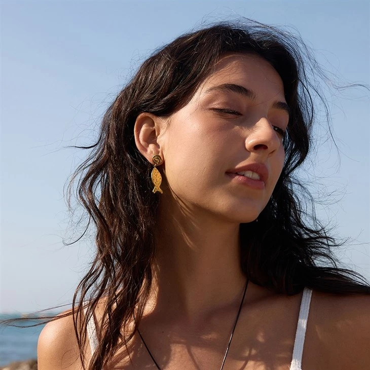 Hammered Fish Drop Earrings best