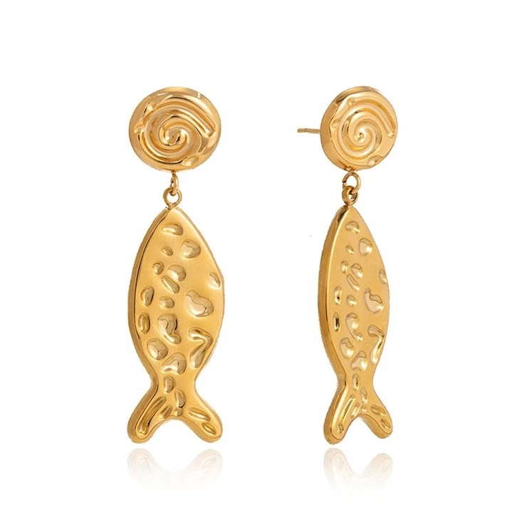 Hammered Fish Drop Earrings price