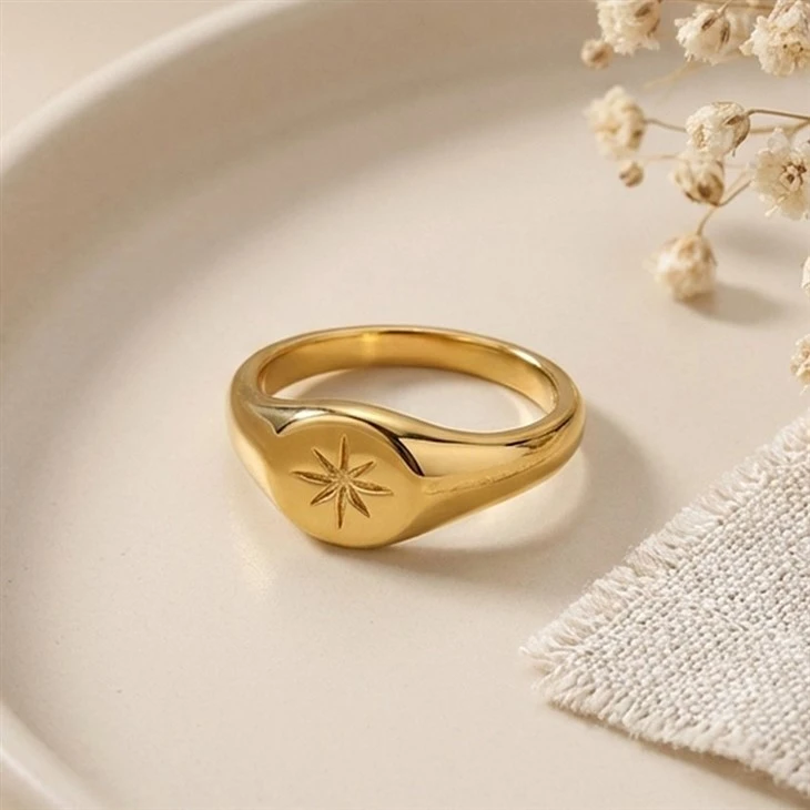 Ribbed Band CZ Accent Ring factory