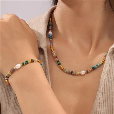 Boho dopaminli marvarid tabiiy tosh bilaguzuk