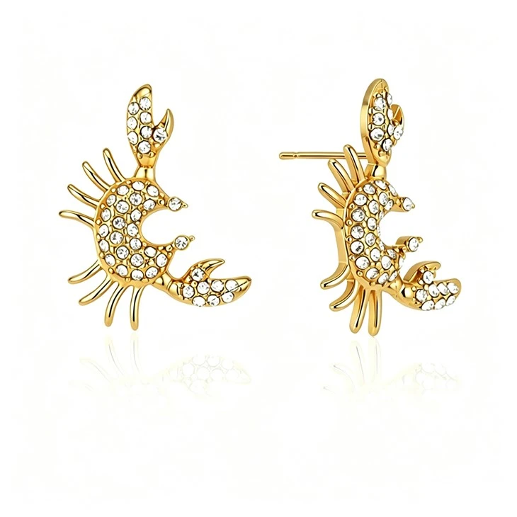 Sparkling Crab Stud Earring