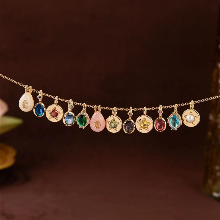 Vintage Natural Stone Birthstone Pendant Charms factory