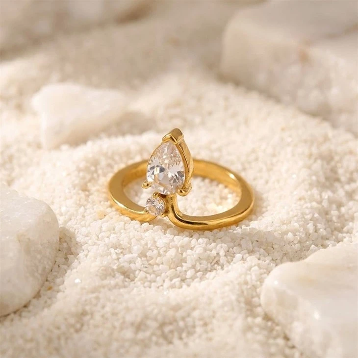 Wide Band Two Stone CZ Ring factory